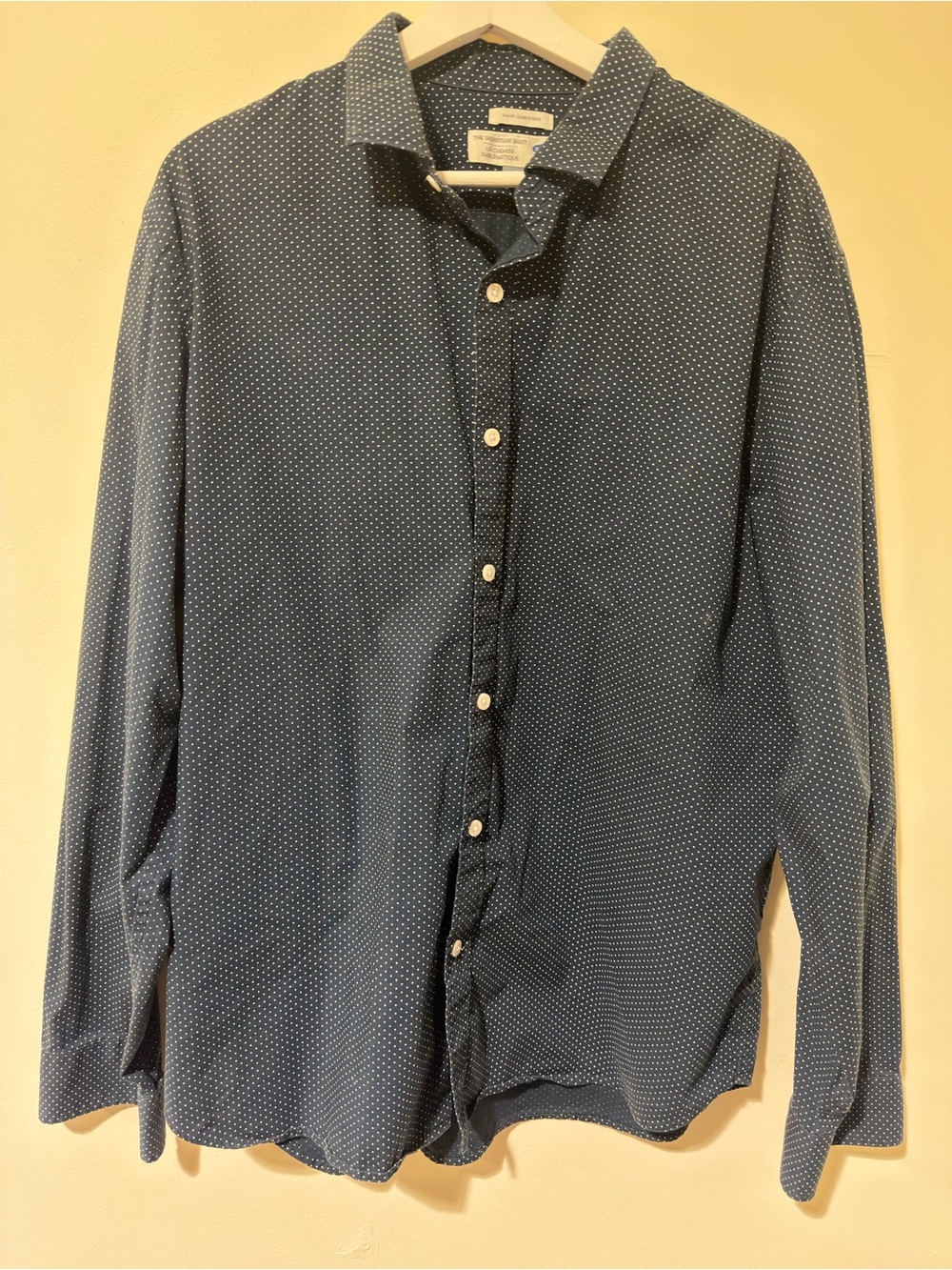 Old Navy Men's Navy Blue Dot Button-Down Shirt